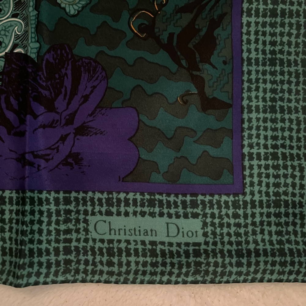Christian Dior E'Charpes Vintage Silk Paisley Scarf - Picture 8 of 11